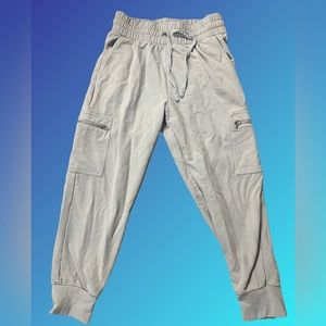 Fabletics comfy gray joggers with zippers